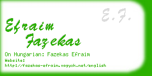 efraim fazekas business card